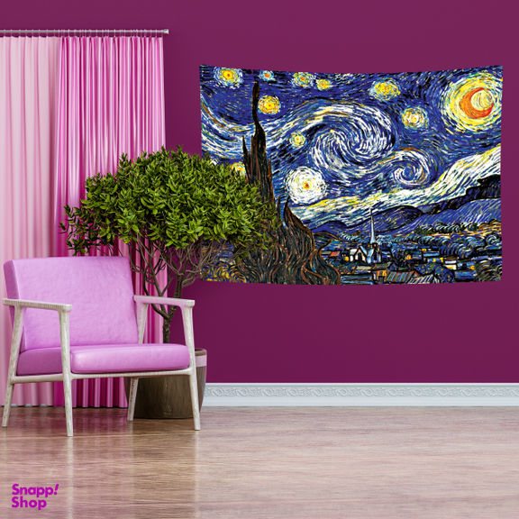 پوستر پارچه ای دیواری پارسان طرح شب پر ستاره ونگوک کد 3001