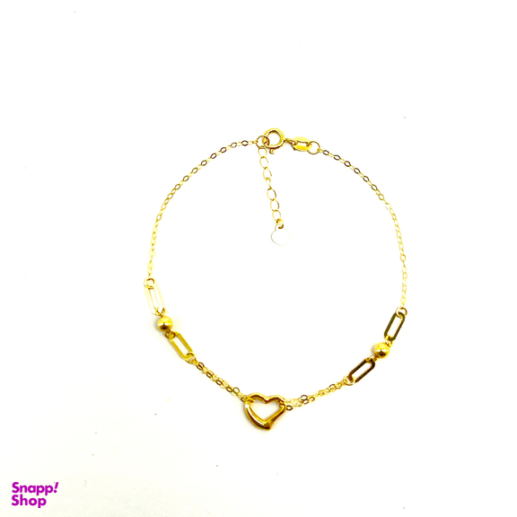 دستبند طلا 18 عیار زنانه طرح قلب کد 1003