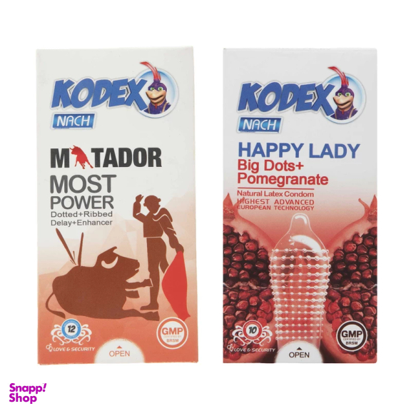 کاندوم کدکس مدل Matador بسته 12 عددی به همراه کاندوم کدکس مدل Happy Lady بسته 10 عددی