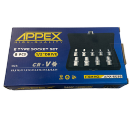 آچار بکس اپکس مدل SMT-ETYPE SOCET SET-9OCS-APX-6038 مجموعه 9 عددی