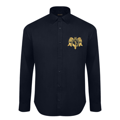 پیراهن مردانه مدل گلدوزی کد 5237 رنگ سرمه ای