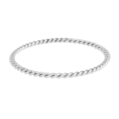 بنگل نقره زنانه مدل پیچ کد 076