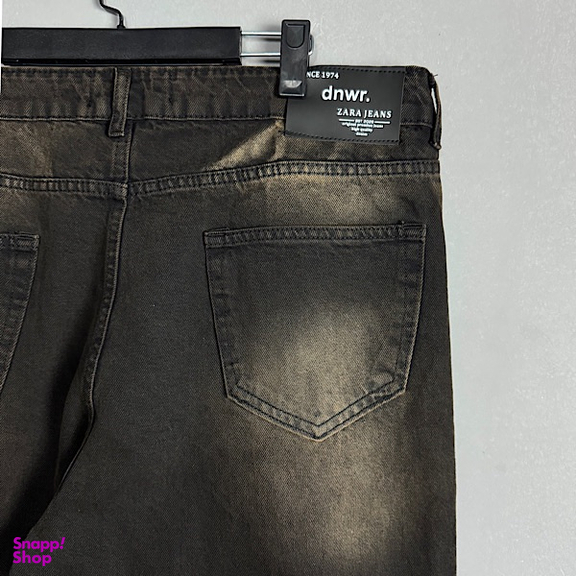 شلوار بگ سایز بزرگ طرح ZARA کد 3287 رنگ زغالی قهوه ای