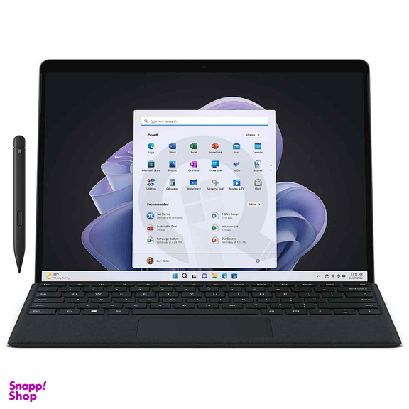 تبلت مایکروسافت مدل Surface Pro 9-i7 1255U ظرفیت 512 گیگابایت و رم 16 گیگابایت به همراه کیبورد Signature Black و قلم Slim Pen 2