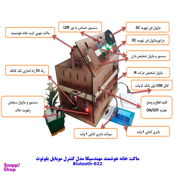 کیت آموزشی خانه هوشمند مهندسیکا مدل Bluetooth-022