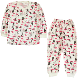 ست تیشرت آستین بلند و شلوار نوزادی مدل پنگوئن کد 4146 رنگ سفید