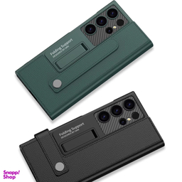 کیف چرم گوشی موبایل جی کی کی مدل Folding Support مناسب سامسونگ Galaxy S24 Ultra