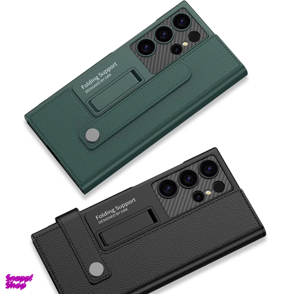 کیف چرم گوشی موبایل جی کی کی مدل Folding Support مناسب سامسونگ Galaxy S24 Ultra