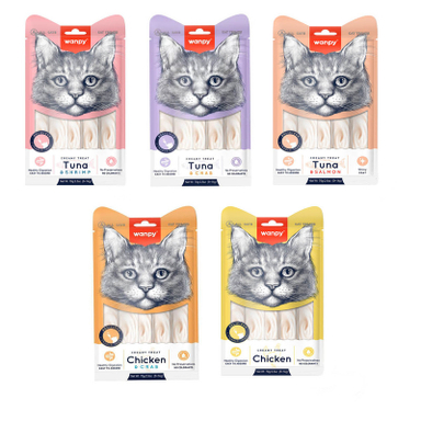 بستنی گربه ونپی مدل 5 طعم وزن 350 گرم 5 بسته 5 عددی