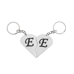 جاکلیدی گیلواره زراوشان مدل قلب دو تکه حرف E E