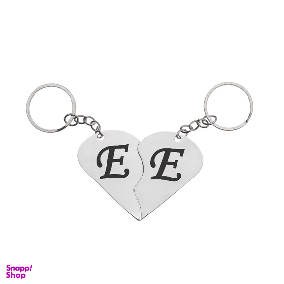 جاکلیدی گیلواره زراوشان مدل قلب دو تکه حرف E E