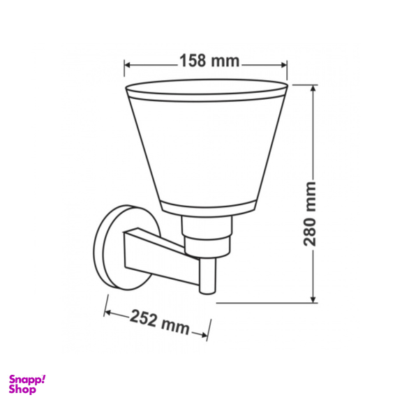 چراغ دیواری ای اف سی مدل باغی مدرن فلزی لامپ خور کد 4611R