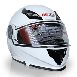 کلاه کاسکت ردلاین مدل 939 رنگ سفید براق به همراه کاور