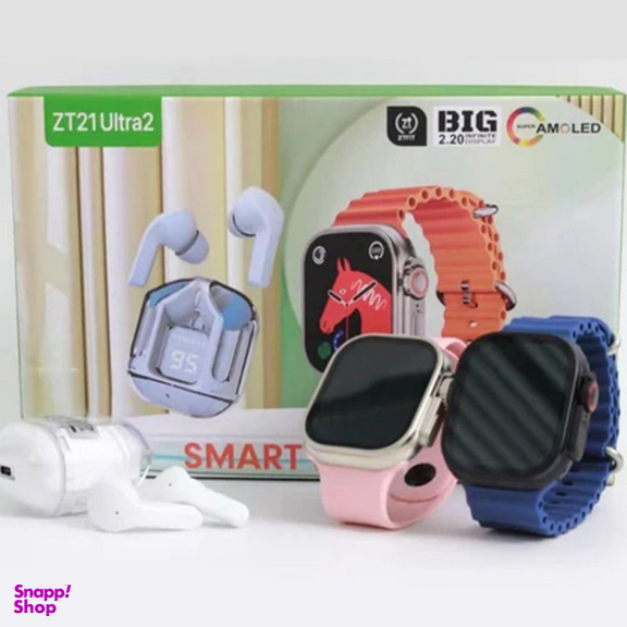 ست ساعت هوشمند و ایرفون بلوتوثی مدل ZT21 ULTRA2