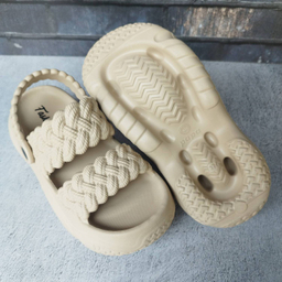 صندل زنانه پاپا مدل بافت دار نصر کد 128511 رنگ کرم