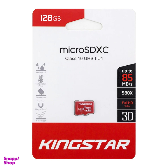 کارت حافظه microSDXC کینگ استار مدل 580X کلاس 10 استاندارد UHS-I U1 سرعت 85 مگابایت بر ثانیه ظرفیت 128 گیگابایت