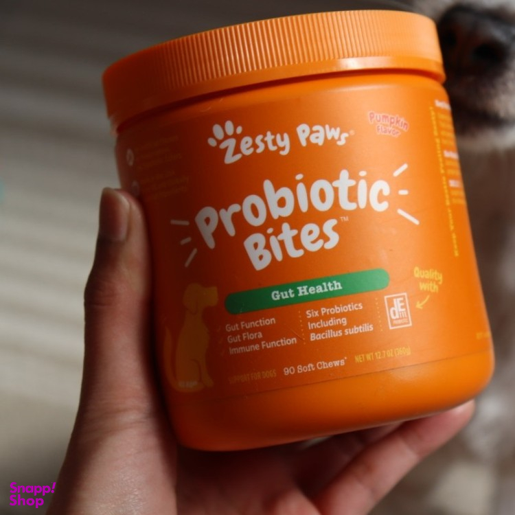 قرص مکمل پروبیوتیک و تقویت سیستم ایمنی گوارش سگ مدل Zesty Paws طعم مرغ کد 21213 بسته 90 عددی