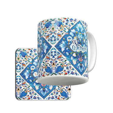 ماگ لاژید مدل اسم سارا طرح سنتی کد TLE به همراه زیرلیوانی
