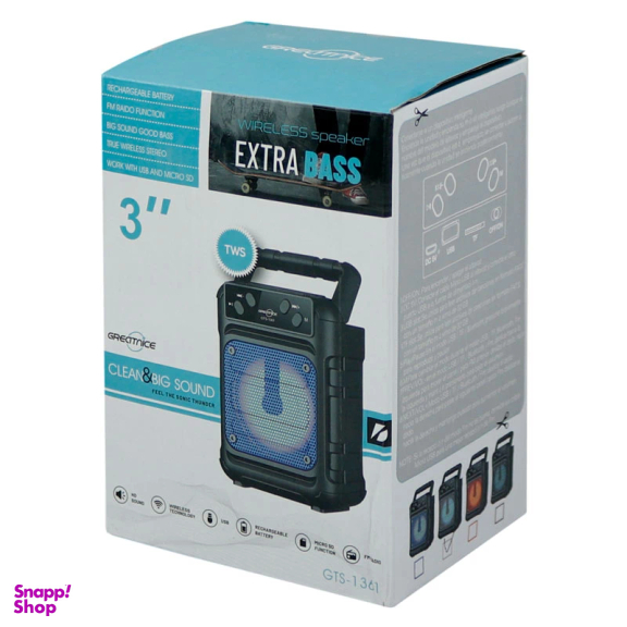 اسپیکر بلوتوثی قابل حمل مدل GTS-1361
