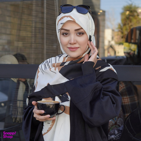 روسری زنانه آنالیا مدل نخی دست دوز 140 طرح برگ کد a-2995