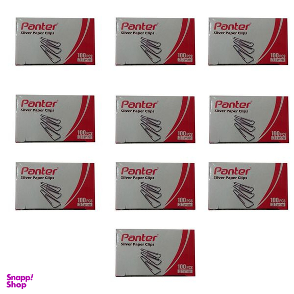 گیره کاغذ پنتر مدل سیلور بسته ی 10 عددی