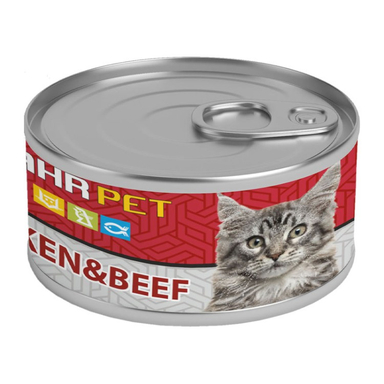 کنسرو نچرال گربه شهرپت مدل Chicken Beef وزن 120 گرم
