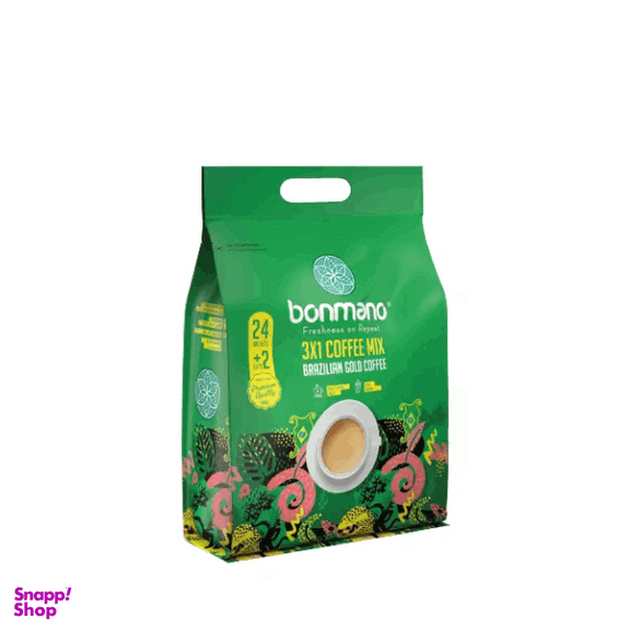 کافی میکس 1×3 گلد برزیل بن مانو وزن 480 گرم بسته ۲۴ عددی