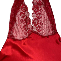 لباس خواب ساتن زنانه کد 2022 رنگ قرمز