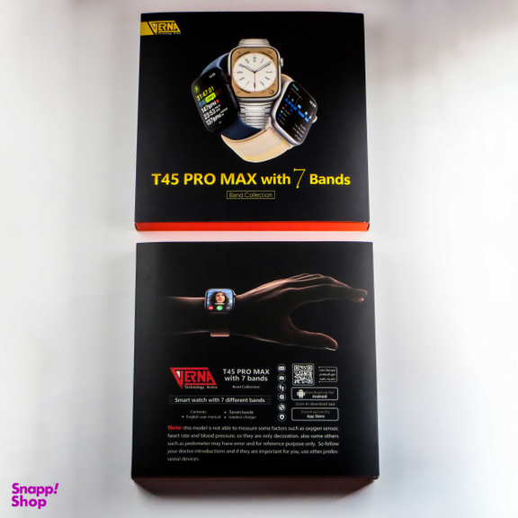 ساعت هوشمند ورنا مدل T45 Pro Max به همراه 7 بند