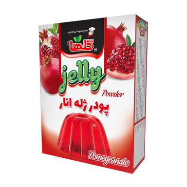 پودر ژله انار گلها وزن 100 گرم بسته بندی جعبه