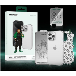 محافظ صفحه نمایش گرین لاین مدل 4in1 مناسب برای گوشی موبایل اپل iPhone 16 Pro Max به همراه محافظ پشت گوشی و محافظ لنز و کاور