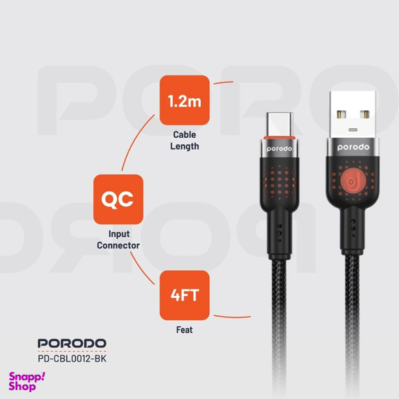 کابل دیتا USB به Lightning پرودو مدل PD-CBL0013 طول 1.2 متر