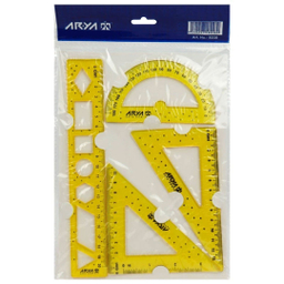 ست خط کش و گونیا آریا مدل 8038 مجموعه 4 عددی