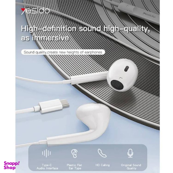 هندزفری باسیم یسیدو مدل YH38 Type-C طول 1.2 متر