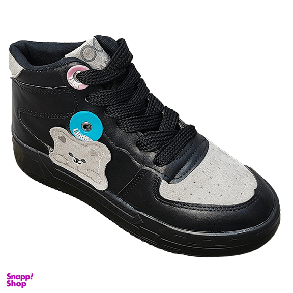 کفش ساق دار زنانه مدل تدی کد 1143 رنگ مشکی طوسی