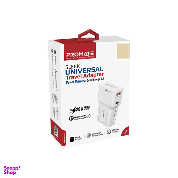 شارژر دیواری 20 وات پرومیت مدل TRIPLUG-PD20.W