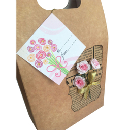 پاکت هدیه کرافت روسی طرح دسته گل