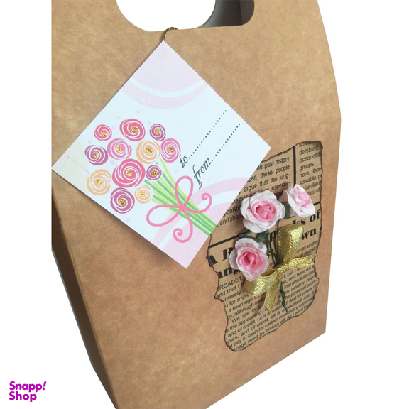 پاکت هدیه کرافت روسی طرح دسته گل