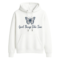 هودی زنانه طرح پروانه کد 9900 رنگ سفید