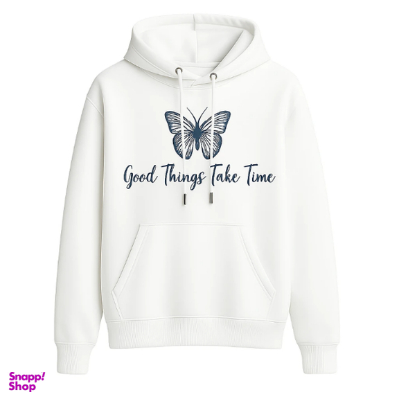 هودی زنانه طرح پروانه کد 9900 رنگ سفید