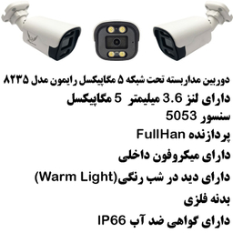 دوربین مداربسته تحت شبکه 5 مگاپیکسل رایمون مدل IP-POE کد 8235