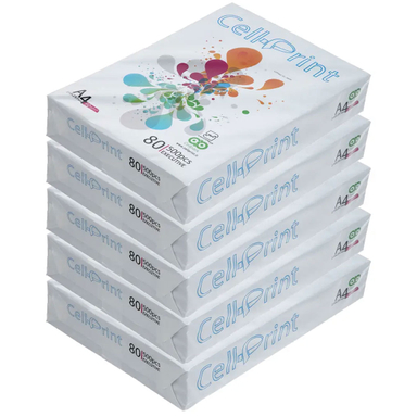 کاغذ A4 سل پرینت بسته 5 عددی 2500 کاغذ رنگ سفید