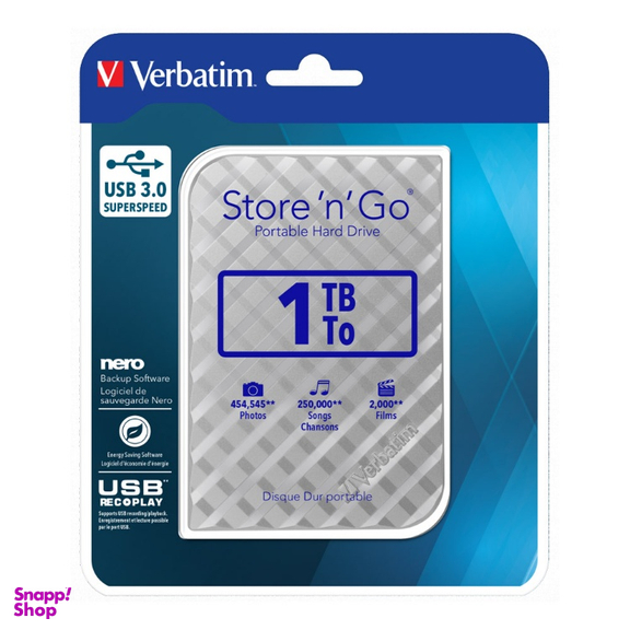 هارد دیسک اکسترنال ورباتیم مدل Store n Go ظرفیت 1 ترابایت