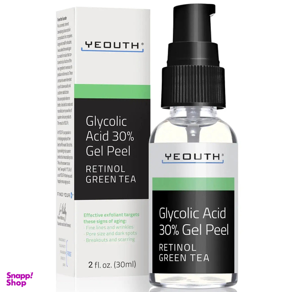 ژل لایه بردار گلیوکولیک اسید 30% یوث مدل رتینول حجم 60 میلی لیتر