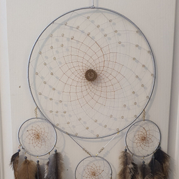 آویز دریم کچر مدل مهره دار رنگ نقره ای