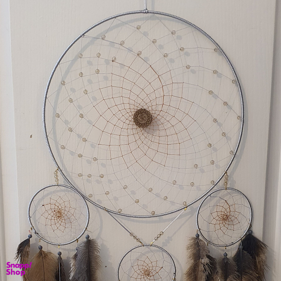 آویز دریم کچر مدل مهره دار رنگ نقره ای