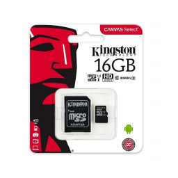 کارت حافظه MicroSDHC کینگستون مدل SD16 کلاس 10 U1 ظرفیت 16 گیگابایت به همراه آداپتور