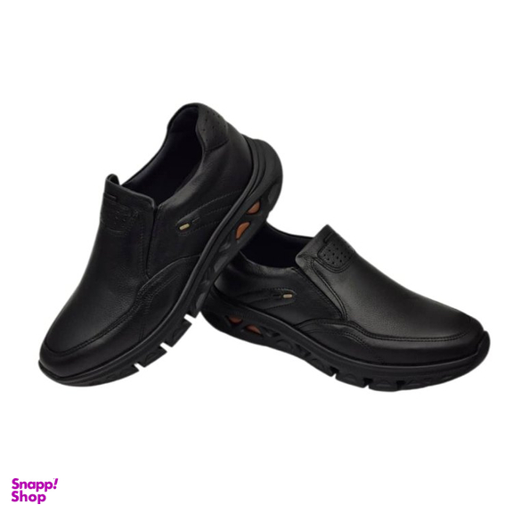 کفش طبی مردانه چرم ریباری مدل R78 رنگ مشکی