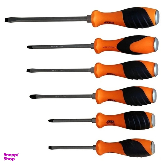 پیچ گوشتی ضربه خور اپکس مدل AJ-APX-1102 بسته 6 عددی