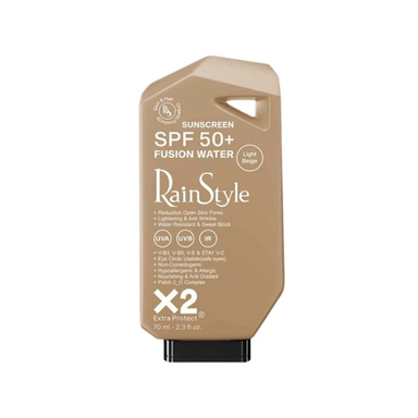 کرم ضد آفتاب رنگی رین استایل مدل فیوژن واتر رنگ بژ روشن حجم 70 میلی لیتر